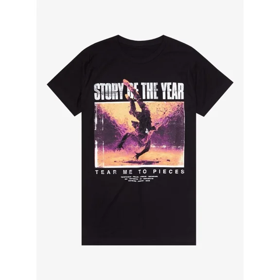 RARE Story Of The Year Tear Me To Pieces Track Listing T-Shirt FL0574