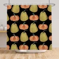 thumbnail image 4 of Tchckioa Harvest Pumpkin Shower Curtain for Bathroom,Waterproof Hooks Bath Curtain,Black,72x72, 4 of 6