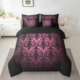 thumbnail image 2 of Erosebridal Boho Damask Bedding Queen Size, Black Pink Bedding Sets Queen Size, Tribal Hippie Mandala Reversible Bed Set, Lightweight Room Decor, 7-Piece, 2 of 6