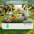 thumbnail image 5 of OBENSKY Galvanized Raised Garden Bed Outdoor 8x2x1.5ft Oval Metal Planter Box with 5 Support Bars for Vegetables, Flowers - White, 5 of 11