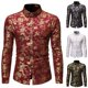 thumbnail image 4 of Button Down Shirt Men Bronzing Fashion Casual Party Long Sleeve Party T Dress Up, 4 of 6