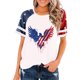 thumbnail image 1 of Top Plisado Gradiente de las Mujeres, Cuello de la Tripulación Manga Corta Blusa Suelta para el Hogar Y el Uso Diario, Ligera Túnica de Moda Casual, 1 of 2