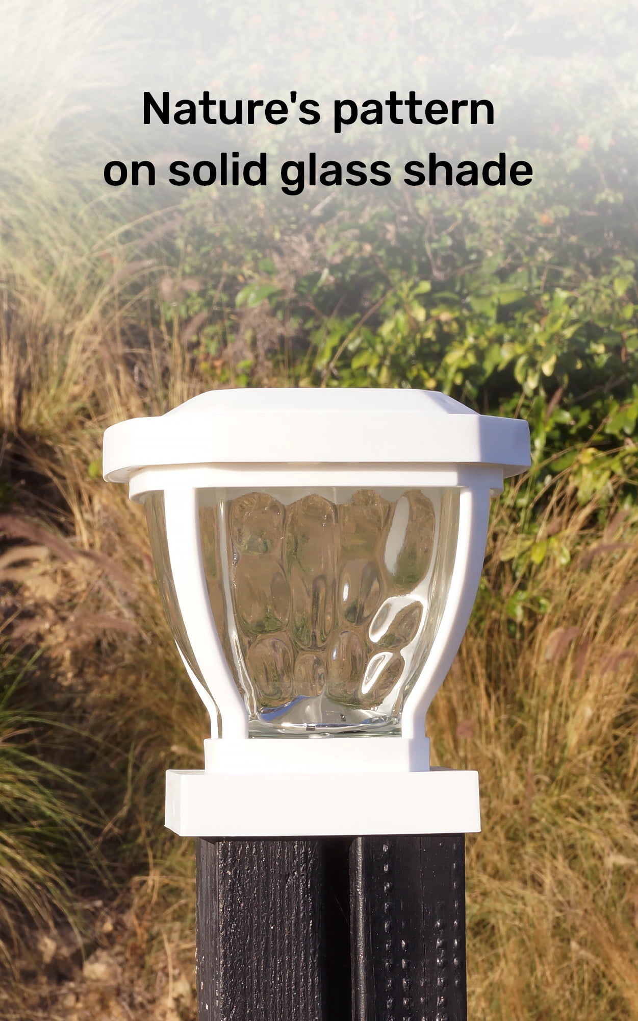 Home Zone Security Solar Post Cap Lights - LED 4x4 (3.5 x 3.5 in.) Post Lights, White, 2-Pack