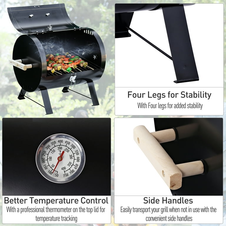 Outsunny Portable Tabletop Charcoal Grill BBQ Camping Picnic