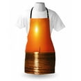 thumbnail image 3 of Nautical Apron Small Yacht Sailboat on Lake Michigan at Sunset Nautical Serenity Maritime Culture, Unisex Kitchen Bib Apron with Adjustable Neck for Cooking Baking Gardening, Orange, by Ambesonne, 3 of 3