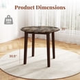 thumbnail image 3 of Gymax 35''  Kitchen Table Round Dining Table w/ Marble-textured Veneer Tabletop Brown, 3 of 10