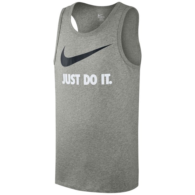 Nike Just Do It Camiseta sin mangas para hombre, gris, extragrande
