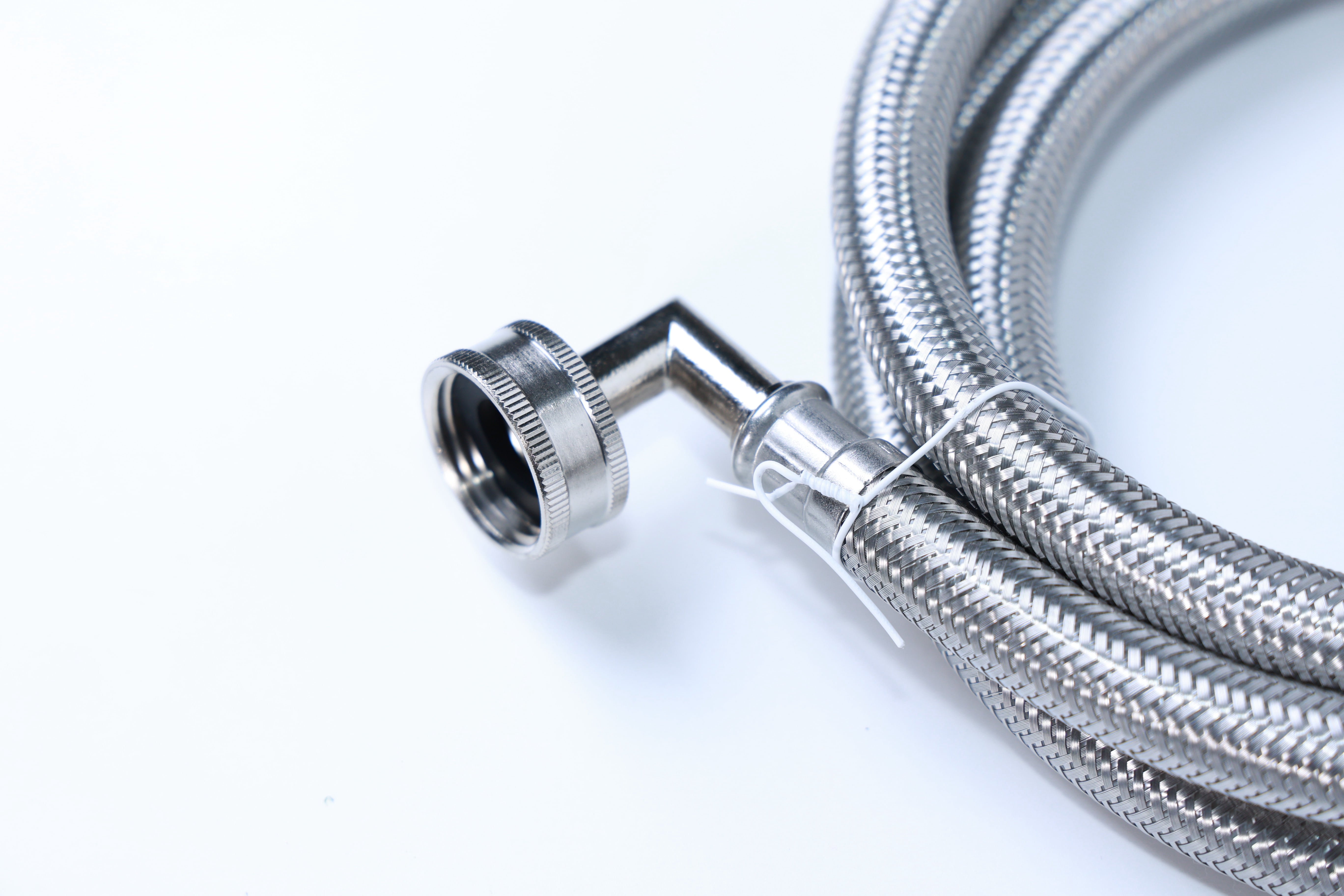 72" 304 Stainless Steel Wire Braided Flexible Hose, Dual-Layer PVC Inner Tube, 3/4" Brass Compression Fittings – Supply Line for Washing Machine