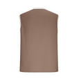 thumbnail image 6 of Jinhomg Men's Waffle T-Shirt Half Zip Sleeveless Tank Tops Color Block Traditional Vintage Shirts Outdoor Fashion Faux Two-Piece Tanks with Zipper Pocket Brown,L, 6 of 7