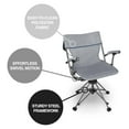 thumbnail image 4 of Folding Camping Chair, Portable Lawn Chair with Swivel & Armrests - Blue Grey, 4 of 8