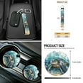thumbnail image 6 of Yuyamidu Sea Turtle Front Car Seat Cover Set of 12 Blue Steering Wheel Cover Seat Belt Pads Armrest Cover Garbage Bin Air Vent Pocket Rearview Mirror Cover Coasters Keychain Car Accessories Decor, 6 of 6