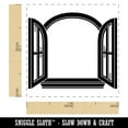 thumbnail image 2 of Window with Open Shutters Cottage Style Self-Inking Rubber Stamp Ink Stamper - Black Ink - Small 1 Inch, 2 of 7