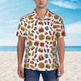 thumbnail image 2 of Haiem Hot Dog Pizza Printed Hawaiian Shirt for Men - Men’s Casual Beach Summer Shirts - Stretch Fabric with Modern Fit-3X-Large, 2 of 7