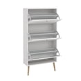 thumbnail image 5 of Pemberly Row Contemporary Shoe Cabinet with 3 Storage Drawers in White, 5 of 13