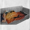 thumbnail image 6 of Yoga Soft Flannel Fleece Throw Blanket, Group of Healthy Woman Practice Yoga at Sunset Outdoors Body Stretching, Cozy Plush for Indoor and Outdoor Use, 70" x 90", Black Orange Yellow, by Ambesonne, 6 of 6