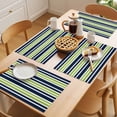 thumbnail image 5 of Navy Blue Green Striped Placemats Set of 6 Gradient Horizontal Lines Place Mats Indoor Wipeable Table Mats Washable Cloth Dining Table Placemats for Kitchen Holiday Party Home Decor 13x19 Inch, 5 of 9