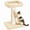 Beige, variant on PAWSCRAT Cat Scratching Post, 32”Cat Scratcher with Large Plush Perch, Sisal & Carpet Scratching Post, Vertical Posts with Elevated Bed for Indoor Cats, Removable& Washable Cover, Grey