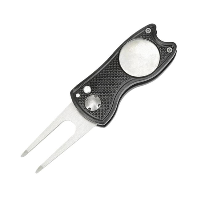 Outil de Réparation de Golf Pliant en Acier Inoxydable - et Noir