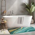thumbnail image 2 of Teal Gold Marble Pattern Kitchen Rug Mat,Kitchen Runner Rugs Non Skid Washable,Decorative Kitchen Floor Mats for Kitchen,Sink,Laundry,17"x47.2", 2 of 7