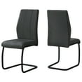 thumbnail image 1 of Two 77.5" Grey Leather Look, Chrome Metal, and Foam Dining Chairs, 1 of 1