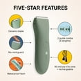 thumbnail image 4 of Meridian Trimmer Original Bikini & Body Hair Grooming Shaver, USB Rechargeable Electric Shaver for Women & Men, Sage, 4 of 11