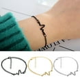 thumbnail image 2 of UDIYO Simple Unisex Electrocardiogram Charm Adjustable Bracelet Couple Wrist Jewelry, 2 of 7