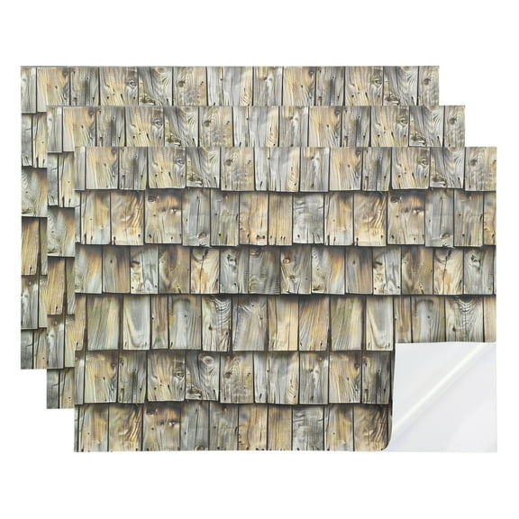 3 Pcs Dollhouse Wallpapers,1:12 Self-Adhesive Roof Shingle(Yellow Gray)