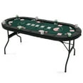 thumbnail image 1 of Gymax 8 Player Foldable Poker Table Portable Folding Texas Holdem Table w/Padded Rail Green, 1 of 9