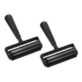 thumbnail image 1 of Uxcell 2Pcs 4.5 Pulgadas Rodillo de Caucho Brayer, Herramientas de Rodillo de Caucho Duro Antideslizante para Impresión, Arte de Papel Tapiz, Negro, 1 of 5
