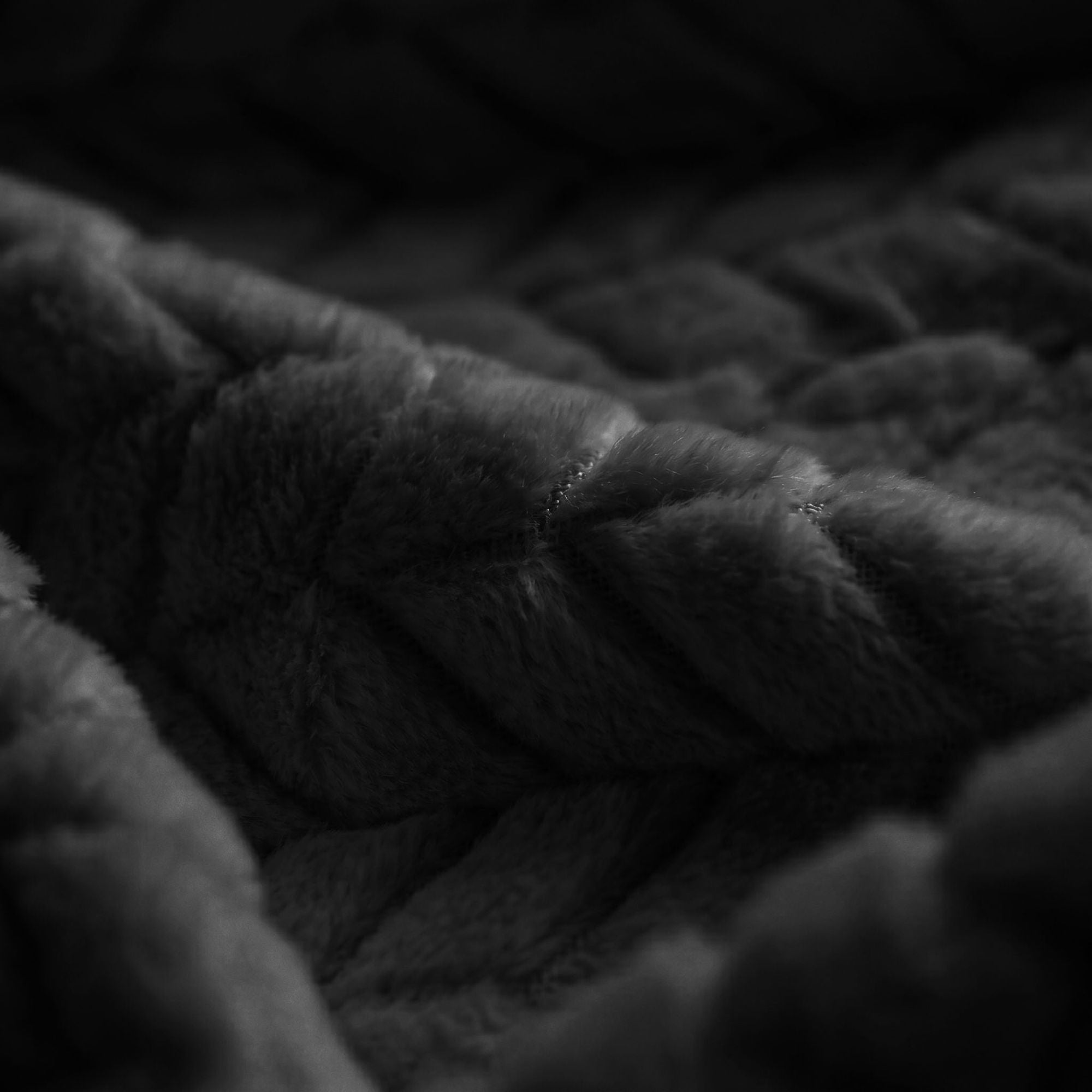 Superior Hope Herringbone Fluffy Fleece Blanket, Twin Size, Black