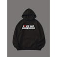 thumbnail image 2 of Estampado De I LOVE MY HOT GIRLFRIEND, Sudadera Con Capucha Informal Suelta Para Hombre, Sudadera Con Cordón Y Bolsillo De Canguro, 2 of 4