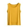 thumbnail image 7 of Smupbvky Womens Plus Size Tank Tops Casual U Neck Sleeveless Vest Slim Fit Summer Trendy Basic T Shirt (XL, Yellow), 7 of 7