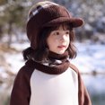 thumbnail image 6 of Enyan Kids Winter Hats Girls Knit Beanie Visor Cap Thick Warm Beanies with Brim for Little Toddler Girl, 6 of 8