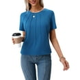 thumbnail image 3 of UVN Blouses for Women Summer Pleated Shirts Dressy Casual Short Sleeve Tunic Tops, 3 of 6