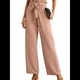 thumbnail image 1 of Pantalones Anchos para Mujer con Bolsillos, Cintura Alta, Nudo Ajustable, Holgados, Informales, para Trabajo y Negocios. Caqui S, 1 of 6