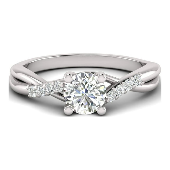 1.00 Carat TW Women's Diamond Halo Engagement Rings in 10k White Gold