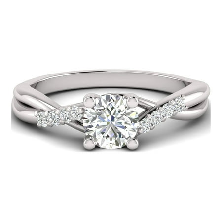 1.00 Carat TW Women's Diamond Halo Engagement Rings in 10k White Gold