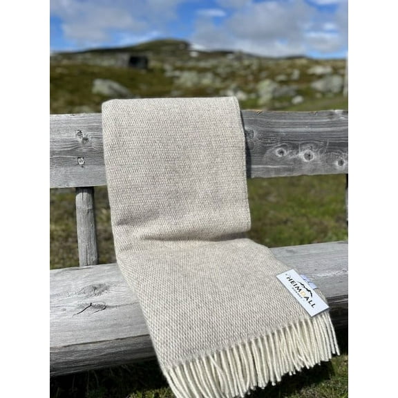 Heimdall Norway Beige Harteigen 100% Pure New Wool Blanket 0079