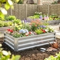 thumbnail image 2 of Outsunny 4' x 2' x 1' Raised Garden Bed, Galvanized Planter Box Silver, 2 of 10