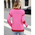 thumbnail image 5 of Heart Sweaters for Women Knit Warm Pullover Sweater Cute Heart Printed Valentine's Day Sweater Shermie, 5 of 11