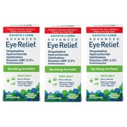 3 Pack - Bausch + Lomb Advanced Eye Relief 0.2% Olopatadine Antihistamine Eye Drops, 0.12 fl oz, 16-Hour Allergy Relief, Once-Daily Prescription-Strength Eye Drops for Itchy Eyes