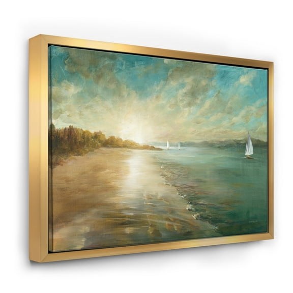 Designart ' Coastal Pastel Horizon ' Nautical & Coastal Framed Canvas