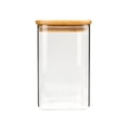 thumbnail image 1 of Square Glass Jar Grain Canister Sealed Food Storage Container for Loose Tea Coffee Bean (950ml), 1 of 9