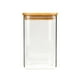 thumbnail image 1 of Frasco de vidrio cuadrado Recipiente de grano Recipiente de almacenamiento de alimentos sellado para granos de café de té suelto (950 ml), 1 of 8