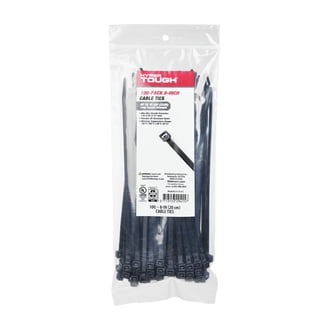 Hyper Tough 11in. Clear Zip Ties 100 Pack, 75lb Tensile Strength