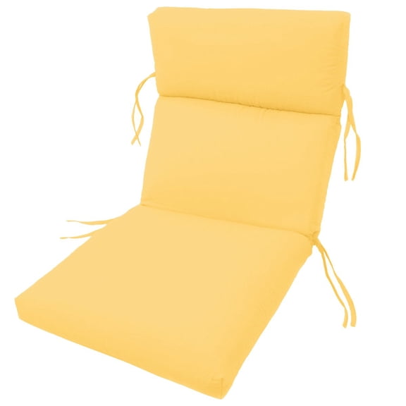 SUNBRELLA OUTDOOR CHANNELED CHAIR CUSHIONS 22W x 44L x 3H Hinge at 24" in BUTTERCUP by Comfort Classics Inc.
