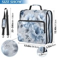 thumbnail image 3 of Water-Resistant 3-Ring Binder Organizer with Multiple Pockets Zipper Binder Bag for Office White Floral Pattern, 3 of 8