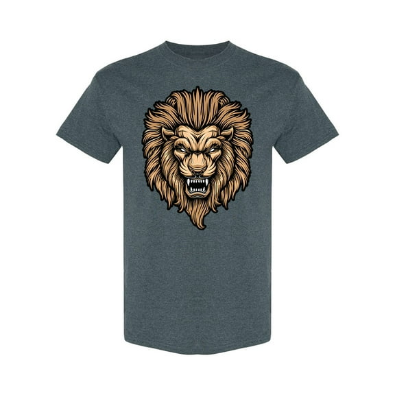 Evil Angry Lion Face T-Shirt Men -Image by Shutterstock, Male x-Large