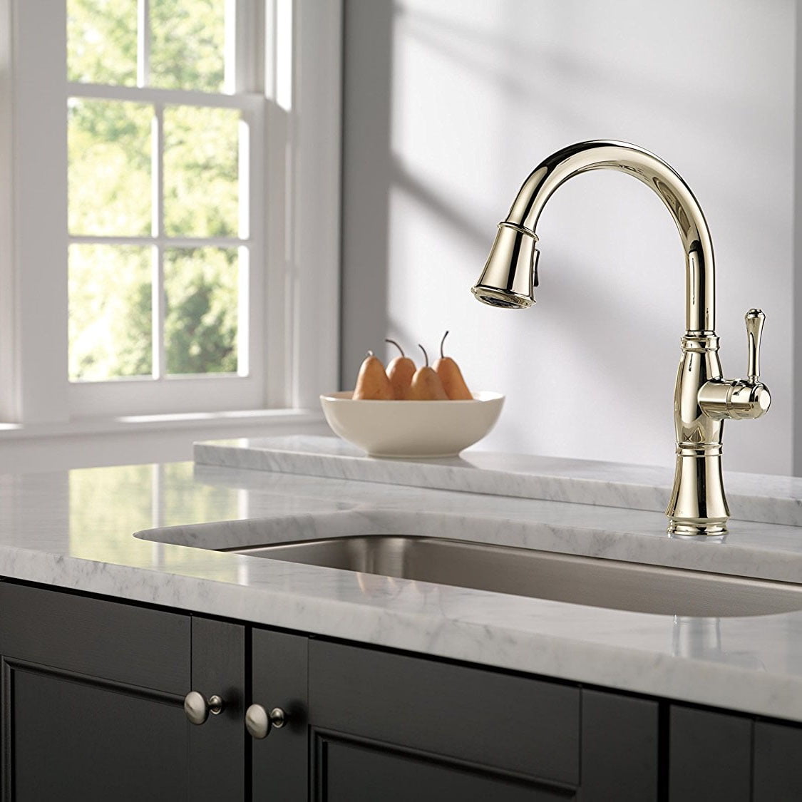Delta Faucets Cassidy Single Handle Kitchen Faucet Polished Nickel Delta Faucets Cassidy Single Handle Kitchen Faucet Polished Nickel 9197 Pn Dst