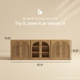thumbnail image 2 of BELLEZE 3-Piece Modular Sideboard Buffet Set Freely Configurable, 2 Arched Wood Door and 1 Glass Door Display Cabinet, Classic Modern Storage Credenza for Dining Room or Living Room - Camel, 2 of 7